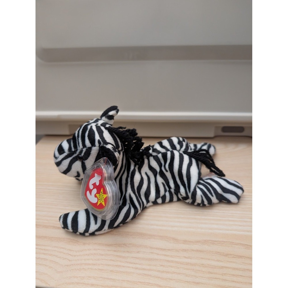 TY Beanie Baby Ziggy Zebra Plush Toy Kids Collectibles Classroom Animals 1995 - Picture 1 of 7